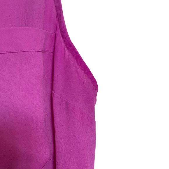 EXPRESS Blouse The Portofino Shirt Sleeveless V Neck Button Up Pink Purple EUC - Picture 7 of 14